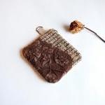 Beige Brown Wrinkled Little Zippered Coin Wallet,..
